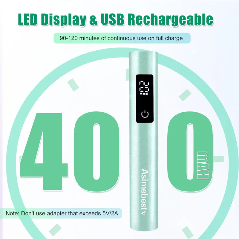 ASIMEBESTY Mini UV LED Nagellamp Oplaadbaar Groen — foto 6