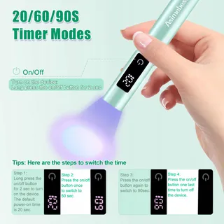 ASIMEBESTY Mini UV LED Nagellamp Oplaadbaar Groen — miniatuur 4