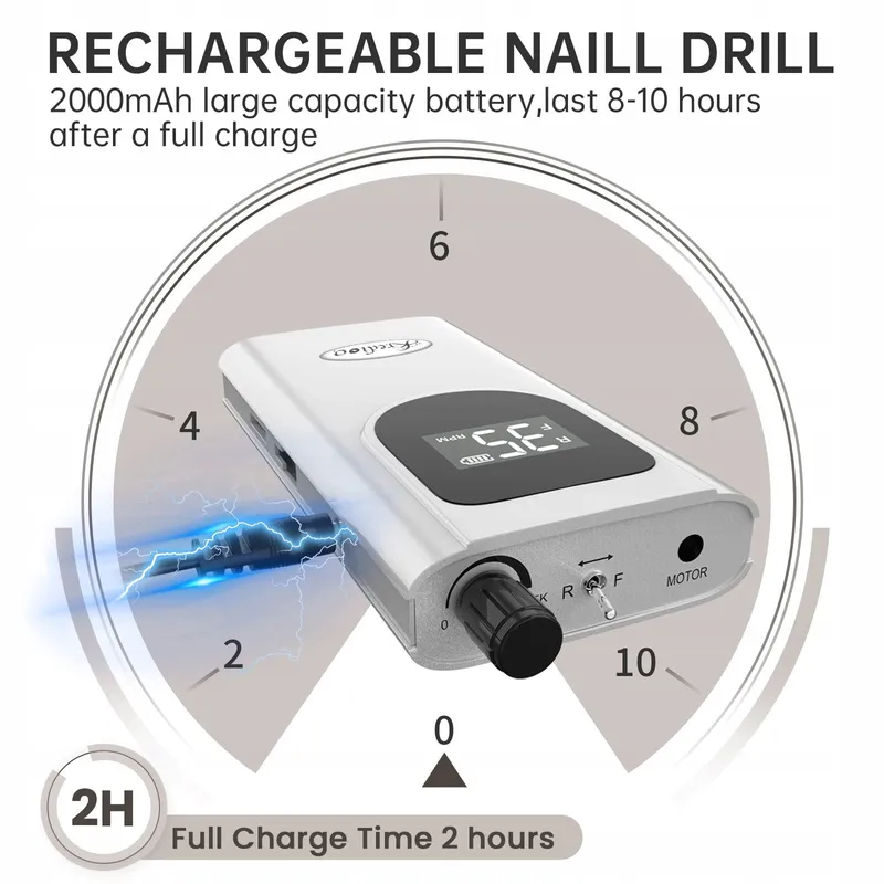 Kredioo Elektrische Nagelfrees 35000rpm Manicureset — foto 2