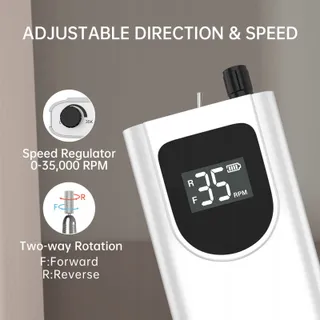 Kredioo Elektrische Nagelfrees 35000rpm Manicureset — miniatuur 5