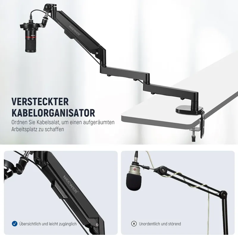 NEEWER Laag Profiel Microfoonarm 360° Shure Blue Yeti Podcast — foto 6