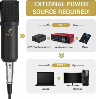 TONOR XLR Condensatormicrofoon Professioneel Studio Podcast TC20 — miniatuur 2