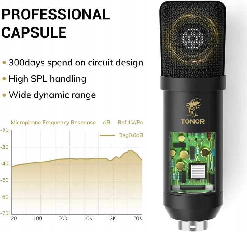 TONOR XLR Condensatormicrofoon Professioneel Studio Podcast TC20 — foto 3