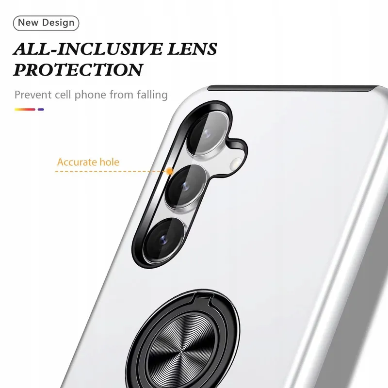 YANJIEER ESONG Hoesje Galaxy S24 Ringhouder Schokbestendig Zilver — foto 7