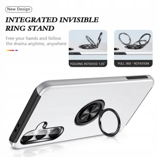 YANJIEER ESONG Hoesje Galaxy S24 Ringhouder Schokbestendig Zilver — miniatuur 2