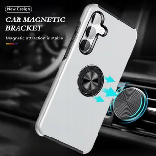 YANJIEER ESONG Hoesje Galaxy S24 Ringhouder Schokbestendig Zilver — miniatuur 3