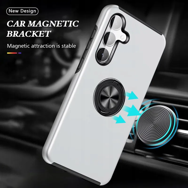 YANJIEER ESONG Hoesje Galaxy S24 Ringhouder Schokbestendig Zilver — foto 3