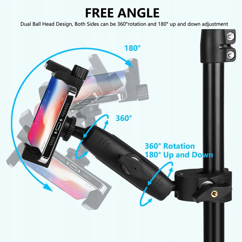 PEASTREX Microfoonstandaard Telefoonhouder 360 Voor Smartphones 3,5-7 Inch — foto 3