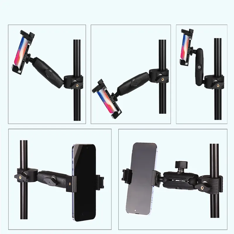 PEASTREX Microfoonstandaard Telefoonhouder 360 Voor Smartphones 3,5-7 Inch — foto 8