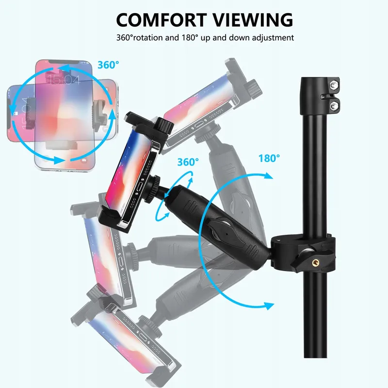 PEASTREX Microfoonstandaard Telefoonhouder 360 Voor Smartphones 3,5-7 Inch — foto 4