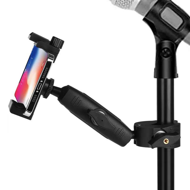 PEASTREX Microfoonstandaard Telefoonhouder 360 Voor Smartphones 3,5-7 Inch — foto 1