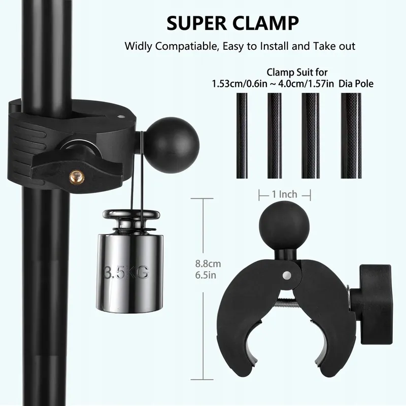 PEASTREX Microfoonstandaard Telefoonhouder 360 Voor Smartphones 3,5-7 Inch — foto 5