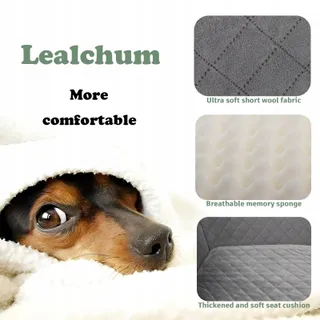 LEALCHUM Grote Hondenautostoel Memory Foam Met Zijvak — miniatuur 3