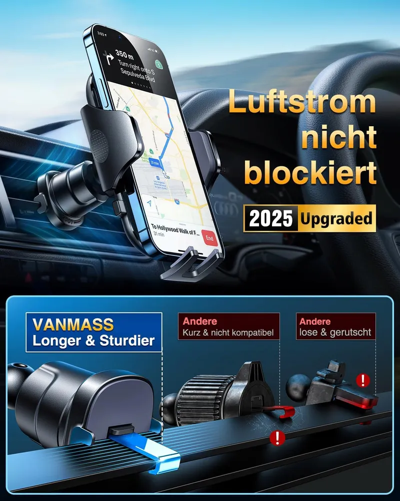 VANMASS Telefoonhouder Auto 2025 Voorruit en Ventilatie — foto 5