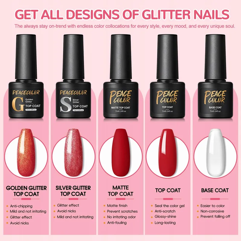 PEACECOLOR Gel Nagellak Set UV Lamp 35 Kleuren — foto 4