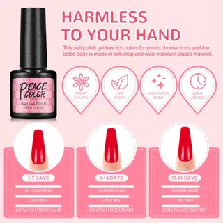 PEACECOLOR Gel Nagellak Set UV Lamp 35 Kleuren — miniatuur 7