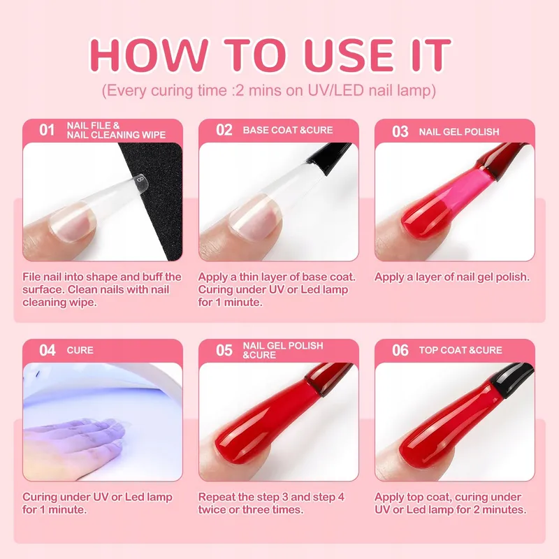 PEACECOLOR Gel Nagellak Set UV Lamp 35 Kleuren — foto 9