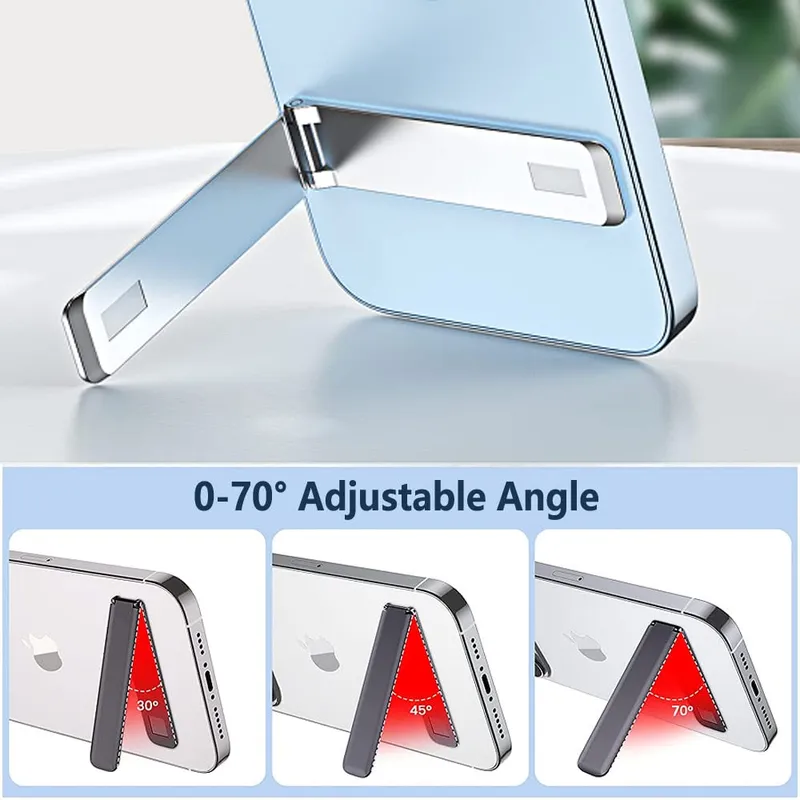KINIZUXI Ultradunne Telefoonstandaard Aluminium Verstelbaar Zwart — foto 3