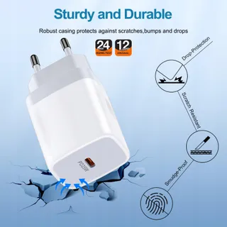 USB C Oplader 25W Snellader Galaxy iPhone 15 Adapter — miniatuur 6