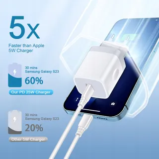 USB C Oplader 25W Snellader Galaxy iPhone 15 Adapter — miniatuur 2