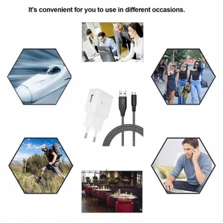 2-Pack USB Oplader en USB C Kabel 2M Galaxy LG Telefoons — miniatuur 8