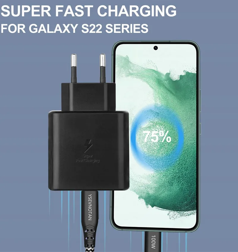 YSEVNOTAN 45W USB C Oplader met Kabel Galaxy S25 S24 S23 — foto 2