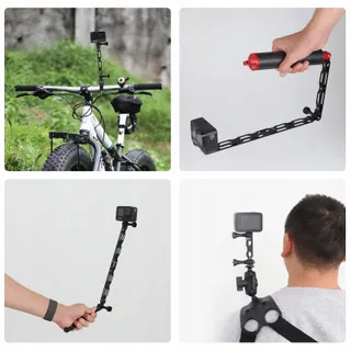HSU Aluminium Verlengarm Kit GoPro Actiecamera's Zwart — miniatuur 7