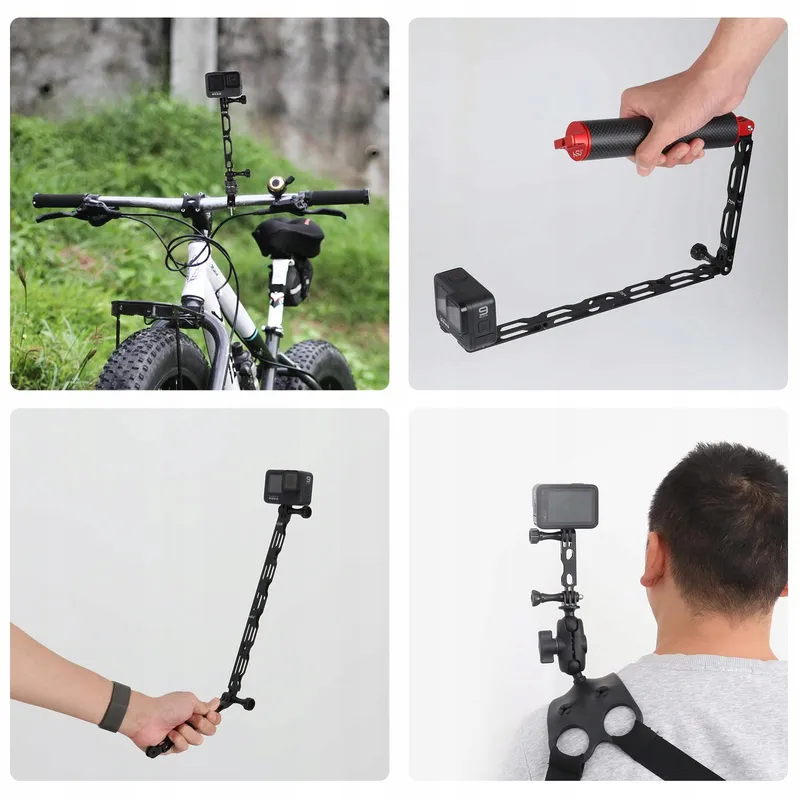 HSU Aluminium Verlengarm Kit GoPro Actiecamera's Zwart — foto 7