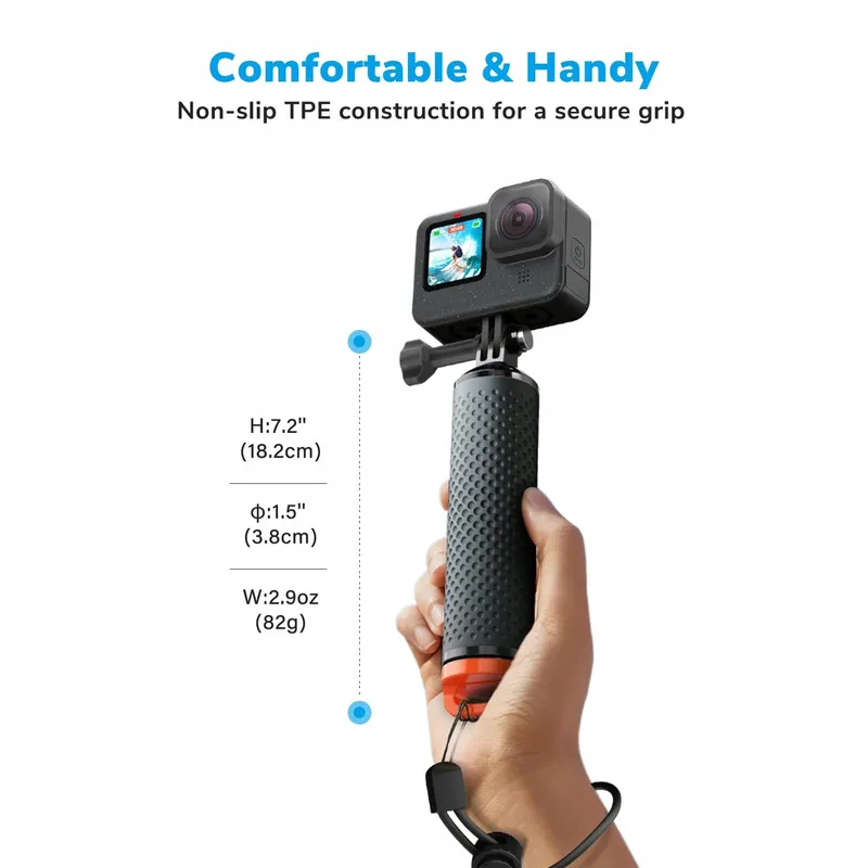 SAMETOP Drijvende Handgreep GoPro Hero DJI Osmo Action Oranje — foto 3
