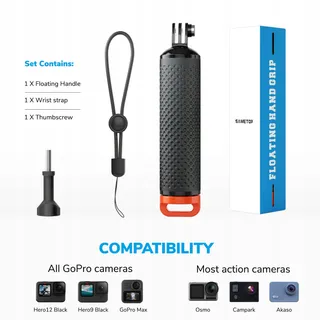 SAMETOP Drijvende Handgreep GoPro Hero DJI Osmo Action Oranje — miniatuur 4