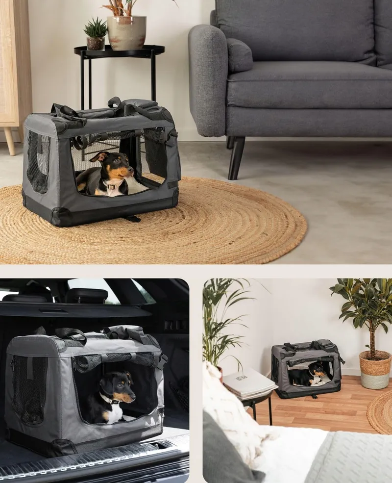 LIONTO Opvouwbare Transportbox Honden en Katten tot 10kg Grijs — foto 3