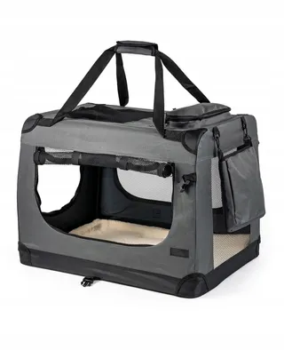 LIONTO Opvouwbare Transportbox Honden en Katten tot 10kg Grijs — miniatuur 2