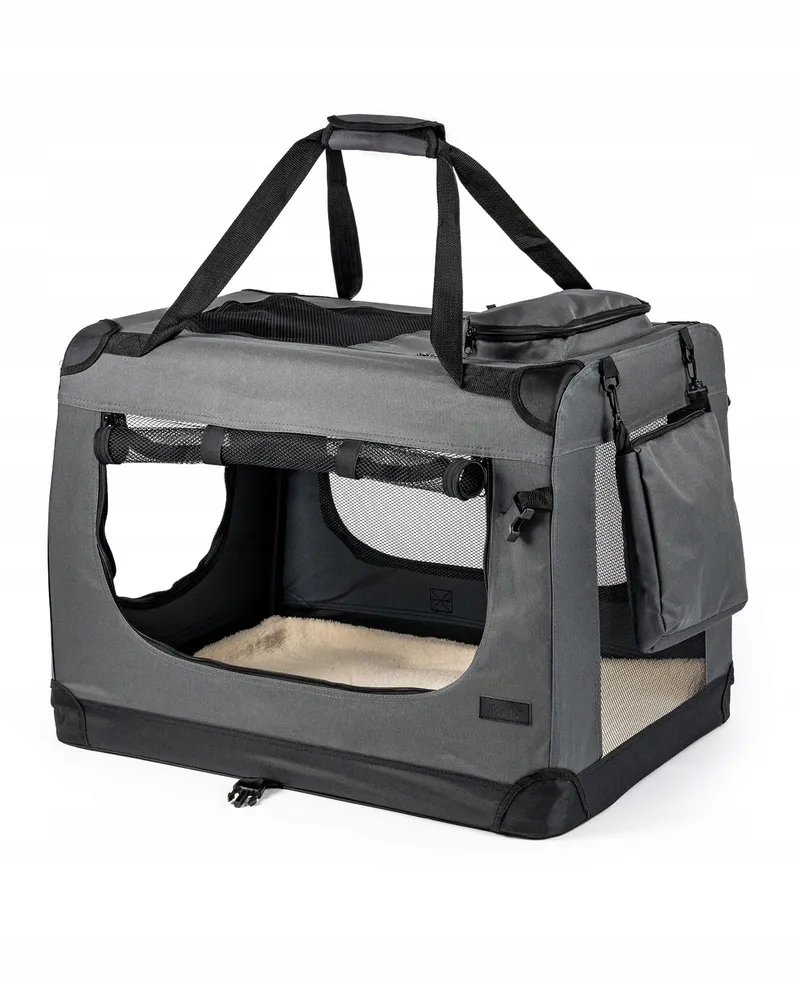 LIONTO Opvouwbare Transportbox Honden en Katten tot 10kg Grijs — foto 2