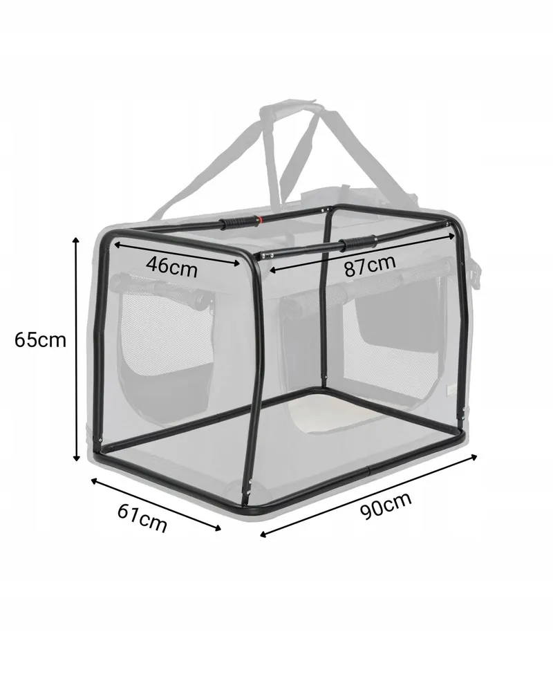 LIONTO Opvouwbare Transportbox Honden en Katten tot 10kg Grijs — foto 8