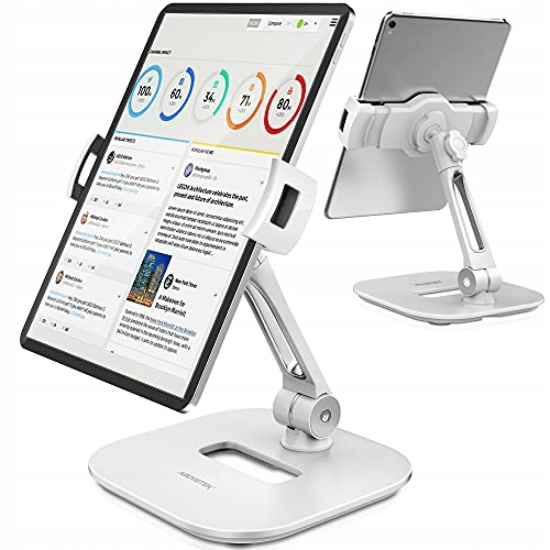 ABOVETEK Tabletstandaard 4-11 Inch Wit 360 Graden Draaibaar