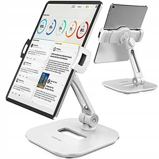 ABOVETEK Tabletstandaard 4-11 Inch Wit 360 Graden Draaibaar — miniatuur 1