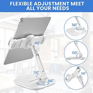 ABOVETEK Tabletstandaard 4-11 Inch Wit 360 Graden Draaibaar — miniatuur 4