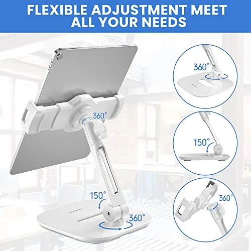 ABOVETEK Tabletstandaard 4-11 Inch Wit 360 Graden Draaibaar — foto 4