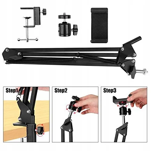 CHROMLIVES Telefoonhouder Verstelbare Arm Tafel Bed — foto 7