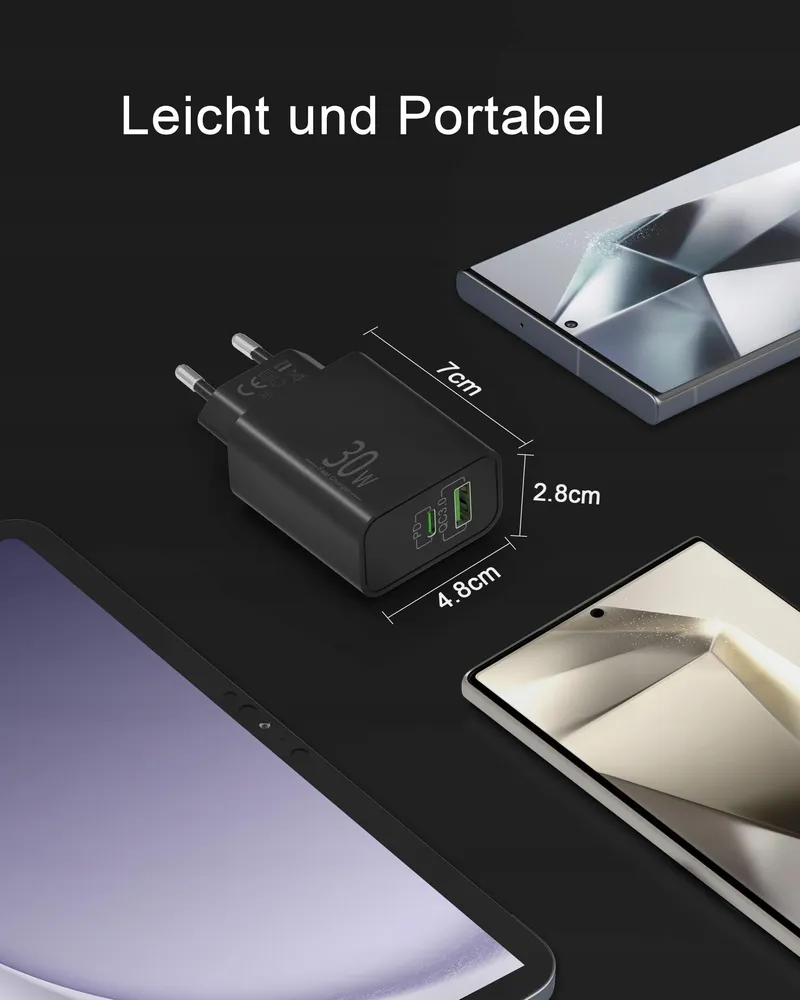 ARCCRA Oplader 30W 2-Poorts USB-C USB-A Snelladen Android Galaxy — foto 7