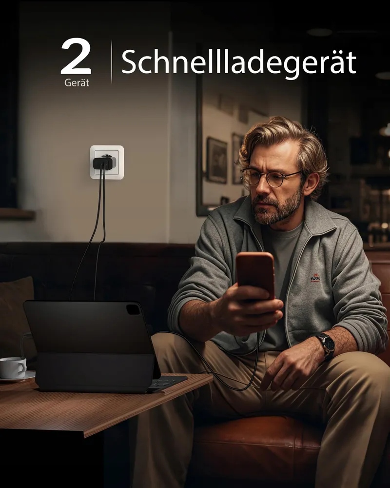 ARCCRA Oplader 30W 2-Poorts USB-C USB-A Snelladen Android Galaxy — foto 5