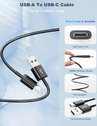 KAYSHOW USB-C Snellader 2m Samsung Huawei Xperia Redmi — miniatuur 5