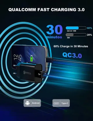 KAYSHOW USB-C Snellader 2m Samsung Huawei Xperia Redmi — miniatuur 2