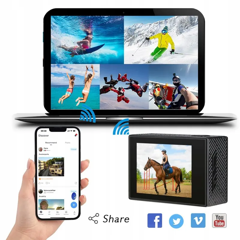 AKASO Actioncam 4K 20MP Waterdicht Stabilisatie Zoom 30m Set — foto 7