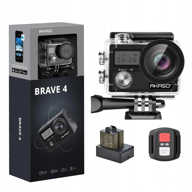 AKASO Actioncam 4K 20MP Waterdicht Stabilisatie Zoom 30m Set — foto 1
