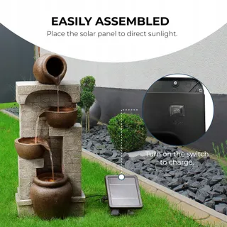 TEAMSON Home Tuinfontein Zonne-Energie Waterval 4 Lagen — miniatuur 7