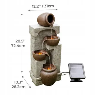 TEAMSON Home Tuinfontein Zonne-Energie Waterval 4 Lagen — miniatuur 6