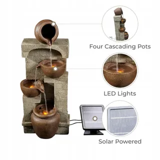 TEAMSON Home Tuinfontein Zonne-Energie Waterval 4 Lagen — miniatuur 4