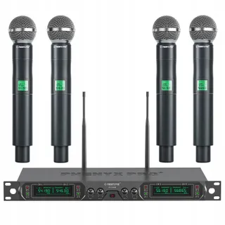 PHENYX PRO 4-Kanaals Draadloos Karaoke Microfoon DJ Kerk — miniatuur 1