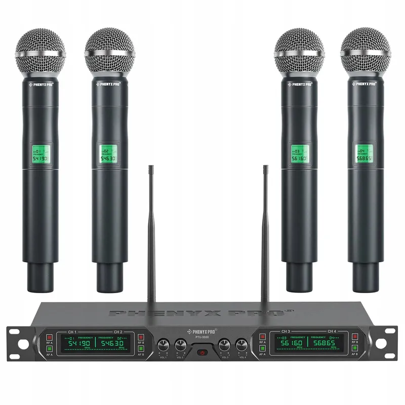 PHENYX PRO 4-Kanaals Draadloos Karaoke Microfoon DJ Kerk — foto 1